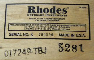 Piano Rhodes- Identification